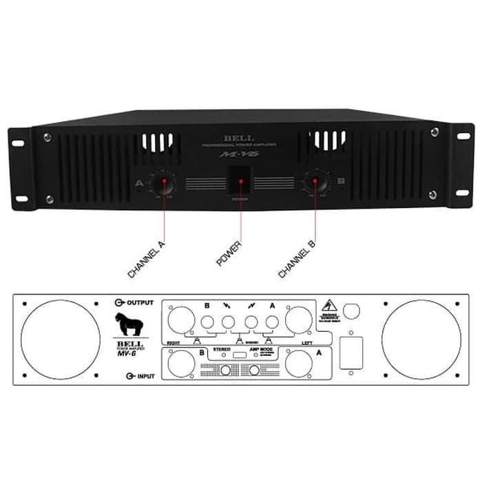 Box Power Amplifier Bell MV6 M-V6 MV 6 Box Bell