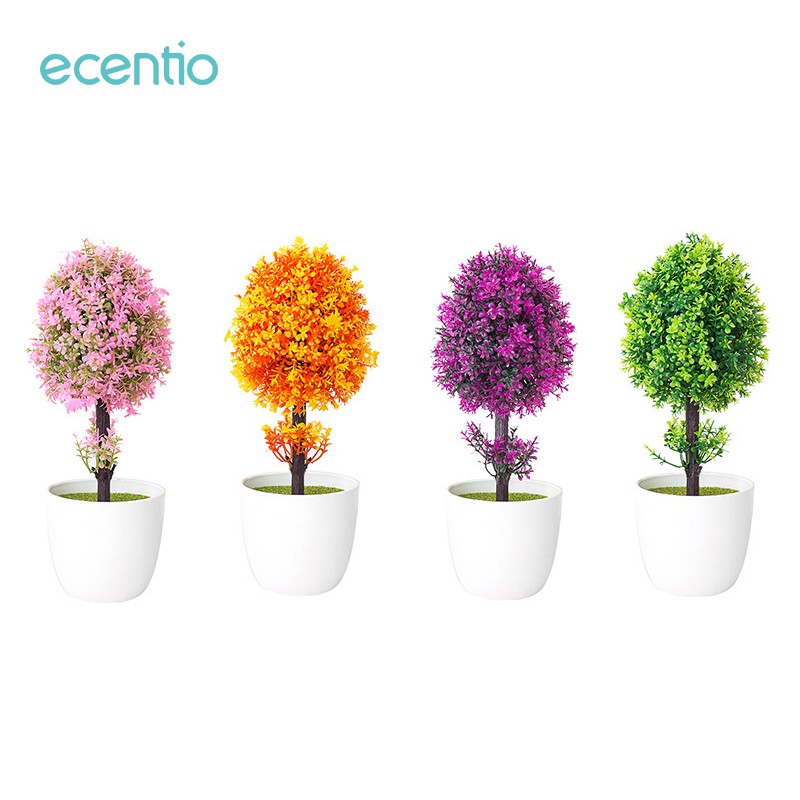 

Ecentio Bunga plastik / Artifical Flower Pot Bunga hias Pohon Tanaman buatan 4 color Plastic Flower