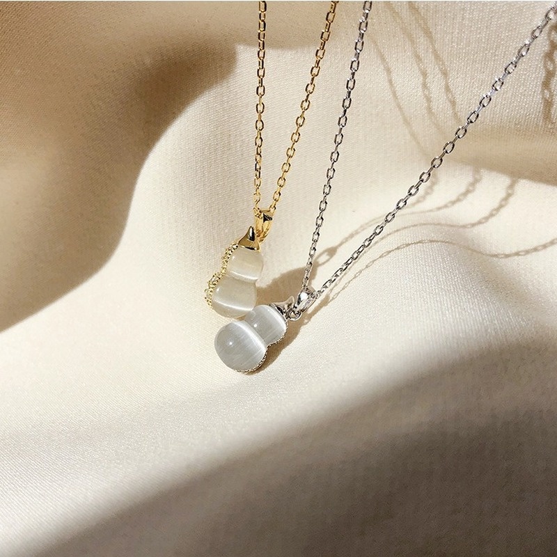 Fashion S925 Silver New Double-Sided Gourd Necklace