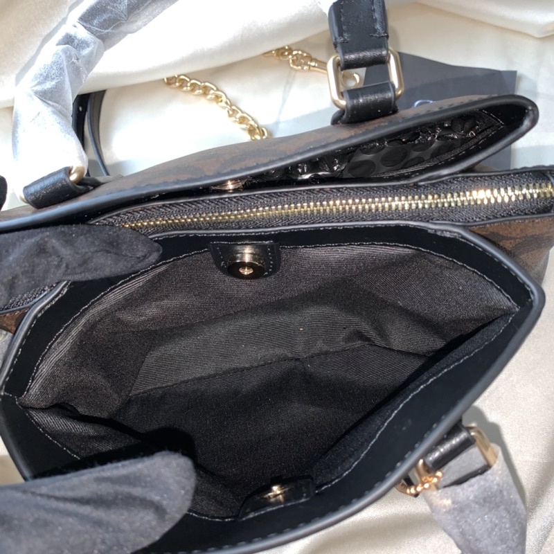 Coach Mini Sage Carryall In Signature Canvas Brown Black (F29434)