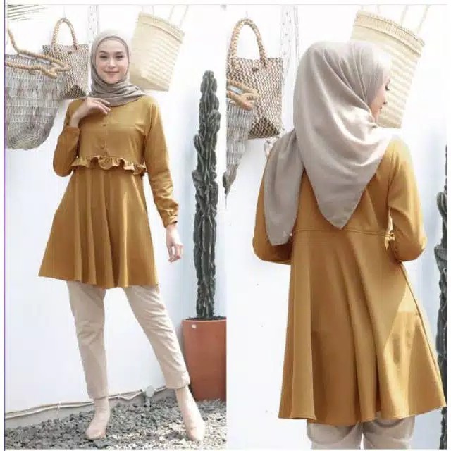 OLG Rafelia Tunik / Long Tunik / Atasan Muslim / Moscrepe / tunik termurah / tunik terlaris