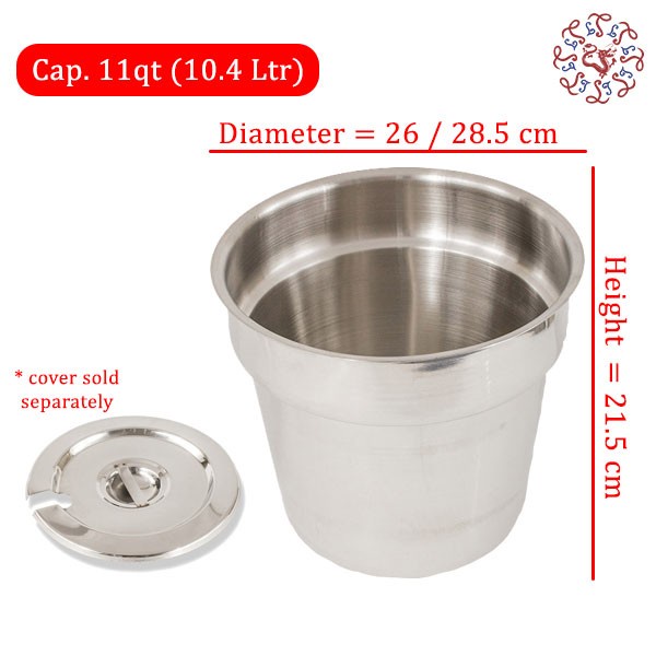 warmer-food- crestware stainless bain marie pot / soup pot / wadah makanan 10.5 ltr -food-warmer.