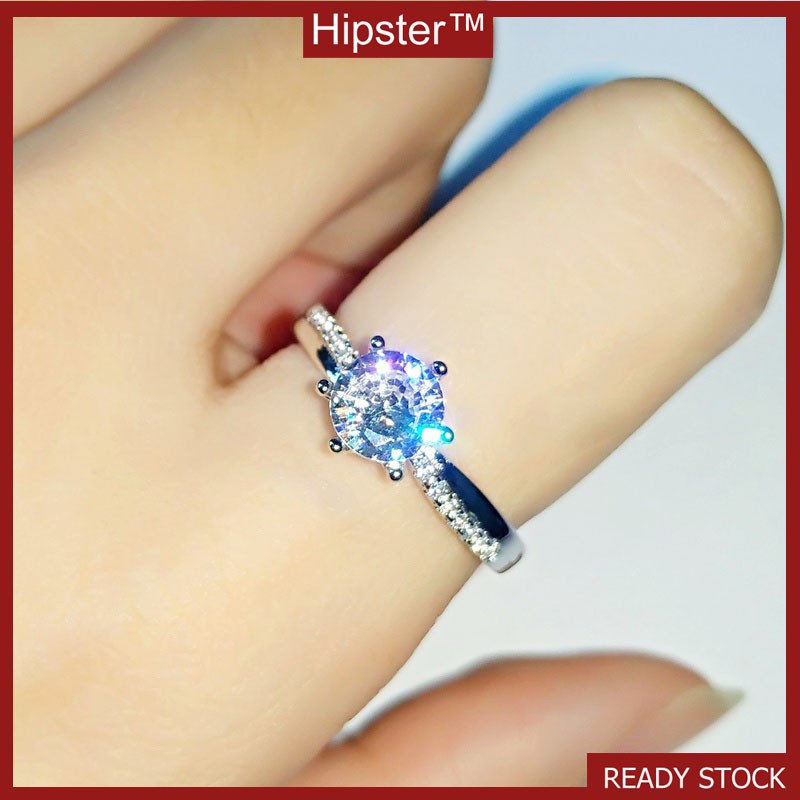 Classic Retro Temperament Entry Lux Inlaid Shining Zircon Ring