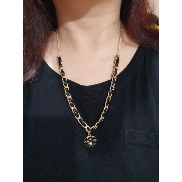 Kalung Premium Lapis Silver925 perak Platgold Mix Kulit model rantai Kalung Premium Quality Anti karat Anti alergi Ks810