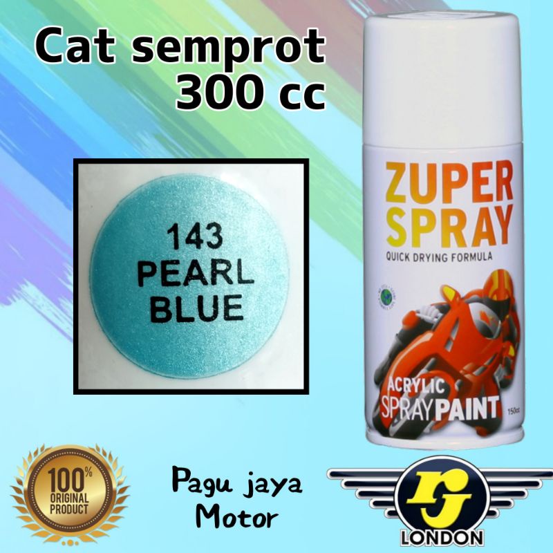 cat semprot pearl blue biru mutiara 300cc zuper spray pilok pilox pylox pyloc spray paint produk dari rj london ukuran besar murah kualitas bagus tahan lama anti air