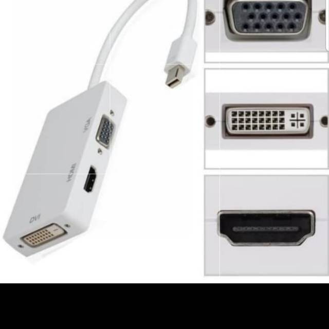 Kabel Thunderbolt (Mini Displayport To DVi -HDMI-VGA Original )MINI DP 3in1