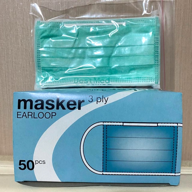 Ready!! Masker Bestmed Earloop Headloop 3 Ply Repack