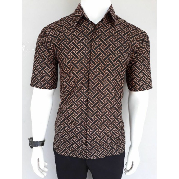 Batik Pria Lengan Pendek MOTIF Hem Baju Batik Pria Kemeja Batik Pria Lengan Pendek  Size M L XL XXL Seragam Batik Kerja