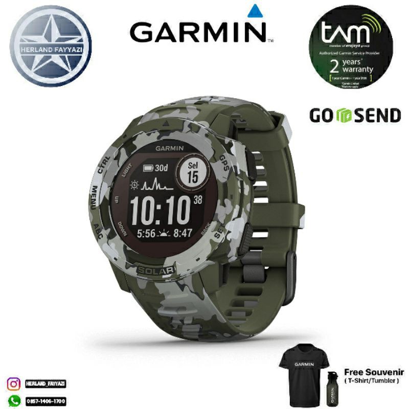 GARMIN INSTINCT SOLAR LICHEN CAMO GARANSI RESMI TAM 2 TAHUN