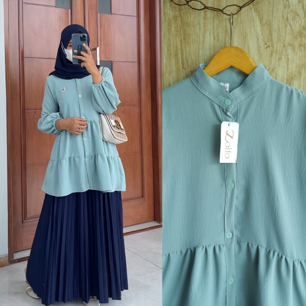 NOURA blouse by ZALFA OUTFIT / blouse polos / blouse crincle