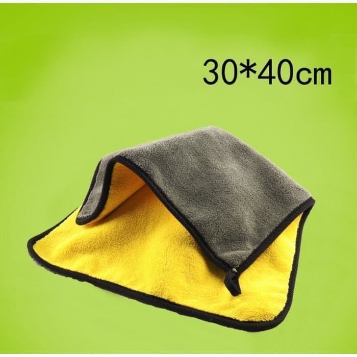 KAIN LAP MICROFIBER HANDUK ANTI LECET LEMBUT TEBAL BESAR 30 X 40 CM PEMBERSIH SERBAGUNA