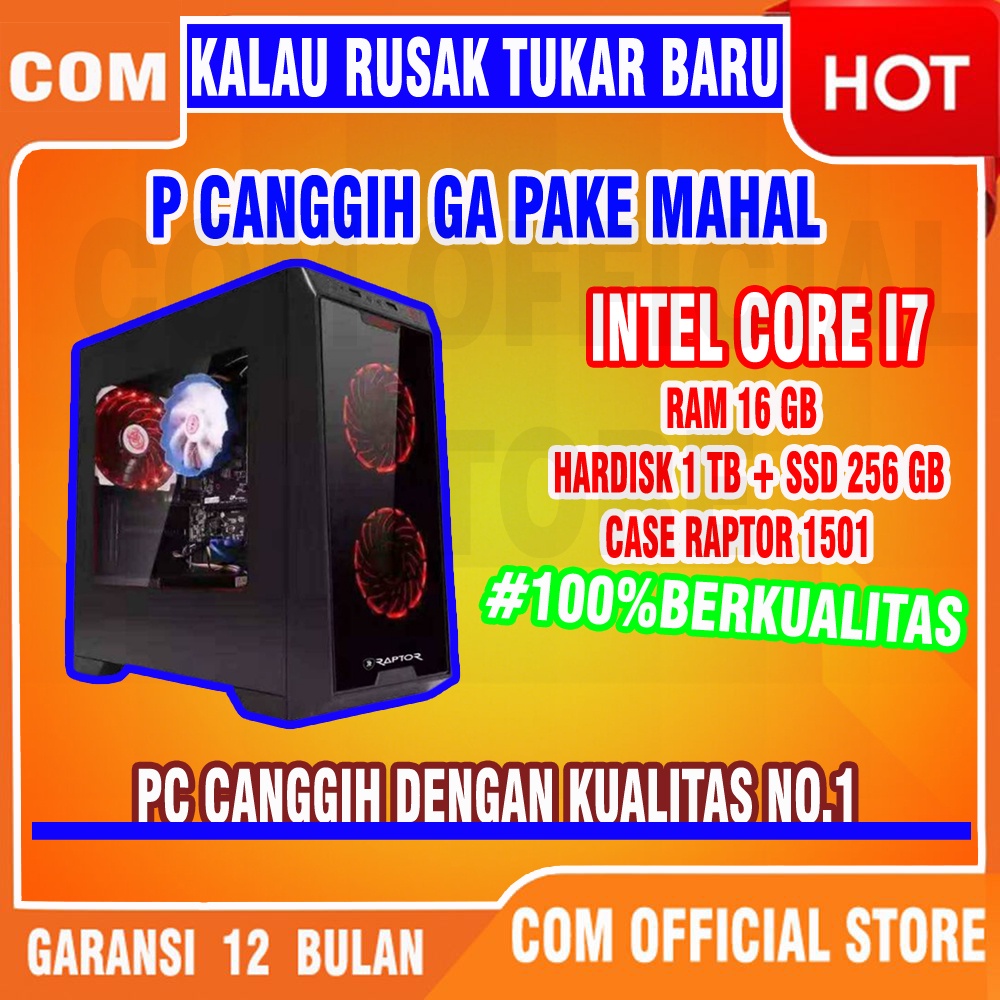 Bergaransi (GGP) CPU KOMPUTER PC COMPUTER RAKITAN CORE I7 RAM 16GGB HDD 1TB SSD 256GB CANGGIH dan