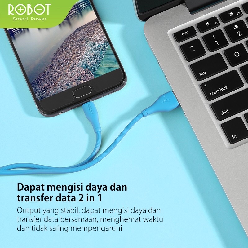 ROBOT Kabel Data CD100 Android Micro USB 1M Data Cable Original - Garansi Resmi 1 Tahun