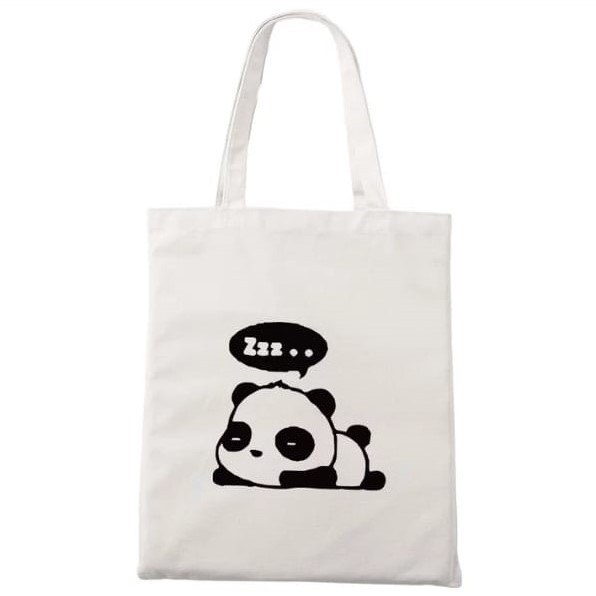 GaleryBag Totebag - Tas Tote Bag Wanita Motif Carakter Panda Tidur Tas Selempang Wanita Korean Lucu