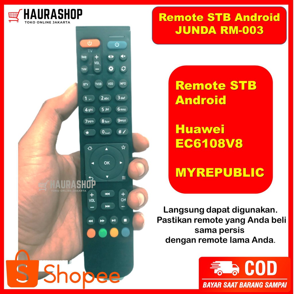 Remot Remote Receiver STB Android MyRepublic Huawei Ec6108v8 / Ec6108v9 JUNDA RM-003
