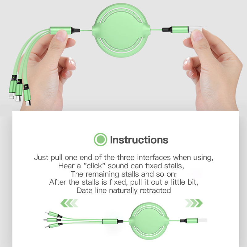 3in1 Kabel Data / Charger Micro USB / Type C Fast Charging Bahan Silikon Untuk Huawei / Samsung