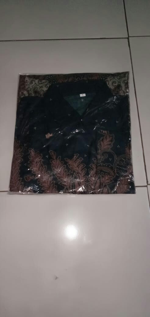 Batik Pria Size M L Xl Xxl  Bswart Batik Hrb026 Kenongo Hem Panjang Padi