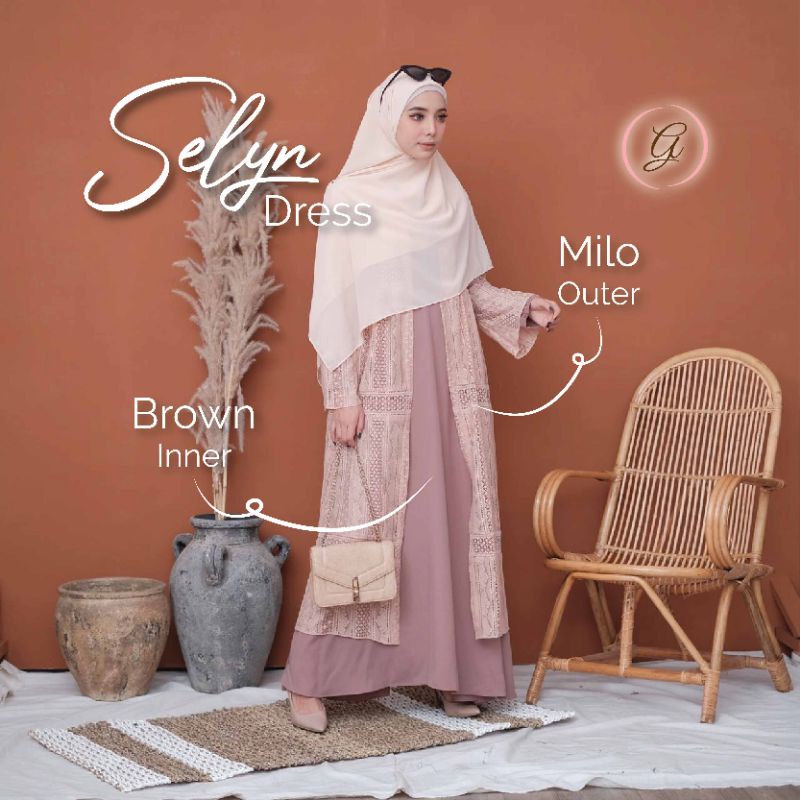 Selyn dress outer inner by gerai aliyah