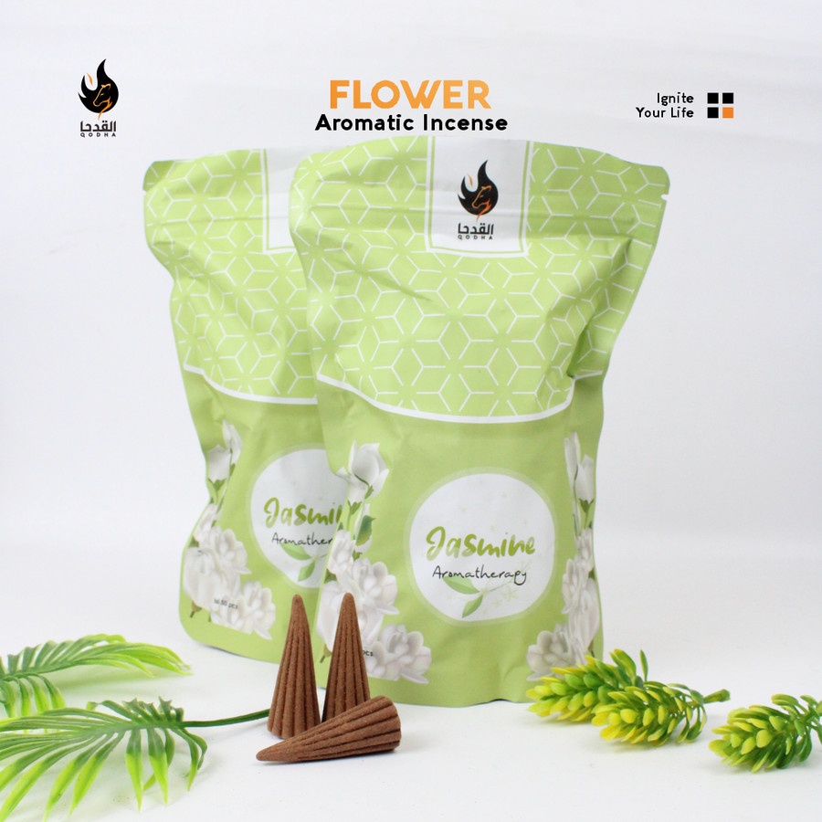 Bukhur Buhur Dupa Kerucut Aromaterapi Qodha isi 50 Pcs Aroma JASMINE