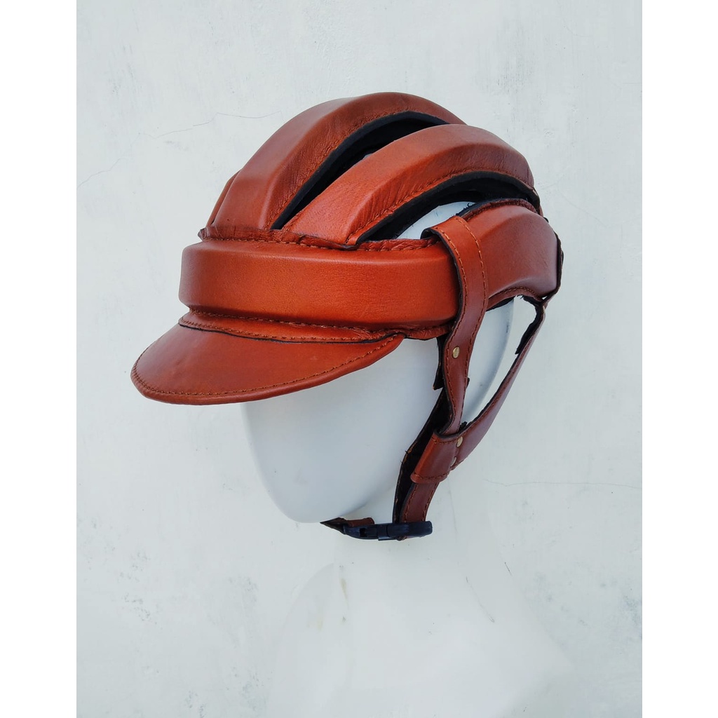 HELM SEPEDA KULIT SAPI ASLI-CUSTOM HELM SEPEDA-BAHAN KULIT SAPI ASLI