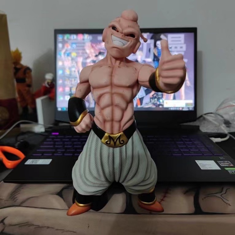 Mainan Action Figure Model Anime Dragon Ball Z Give The Thumbs-up Majin Buu Boo Bahan PVC Ukuran 25cm Untuk Hadiah Anak