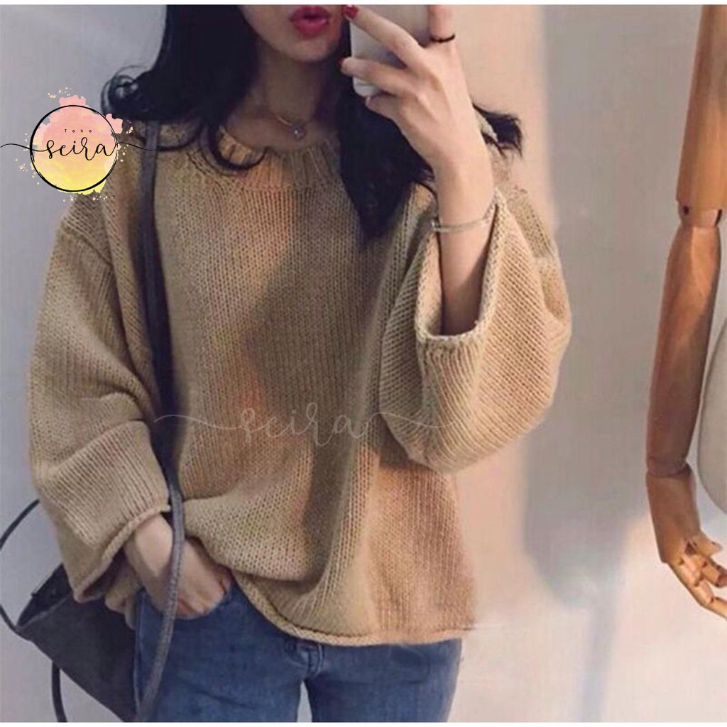 [BISA COD] Sweater Rajut Zero / Sweater Wanita Oversize Gaya Korea / Switer Rajut Wanita Kekinian / Sweater Wanita Polos / Zero Knit Premium Bukan Hopylovy