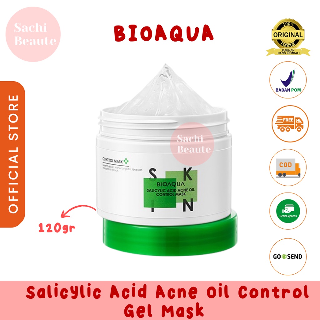 BioAqua Bio Aqua Bio Aqua Salicylic Acid Oil Control Cotton Mask 110g/55pcs Menyamarkan Jerawat &amp; Membersihkan Pori Wajah