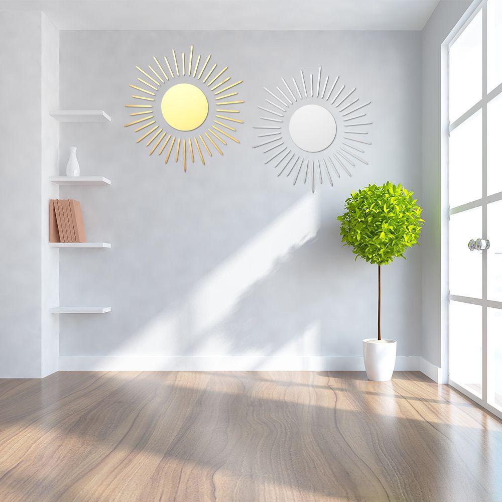 Stiker Dinding Populer Fashion Sun Flower Aesthetic Dekorasi Kamar Cermin Hias