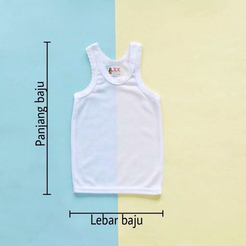 Grosir 1 Lusin Kaos Dalam Singlet Putih Bayi (12 pcs) bahan Tipiss