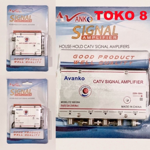 BOOSTER + SPLITTER PENJERNIH PENGUAT SINYAL TV 2 WAY 3 WAY 4 WAY