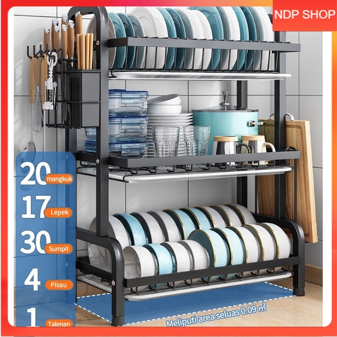 NETEL Rak Piring Rak Piring Dapur Rak Penyimpanan Piring Susun Muat Mangk