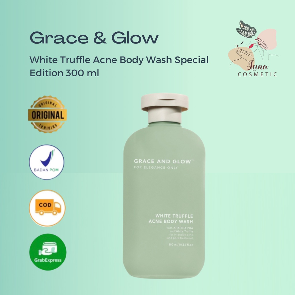 Grace and Glow White Truffle Acne Body Wash Special Edition 300 ml - Sabun Mandi Cair untuk Menghilangkan Jerawat dan Wangi Tahan Lama