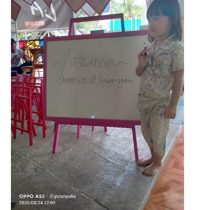 

BG Papan Tulis 60x80 / white board ukuran besar+ standing free spidol+ penghapus BG ZDY