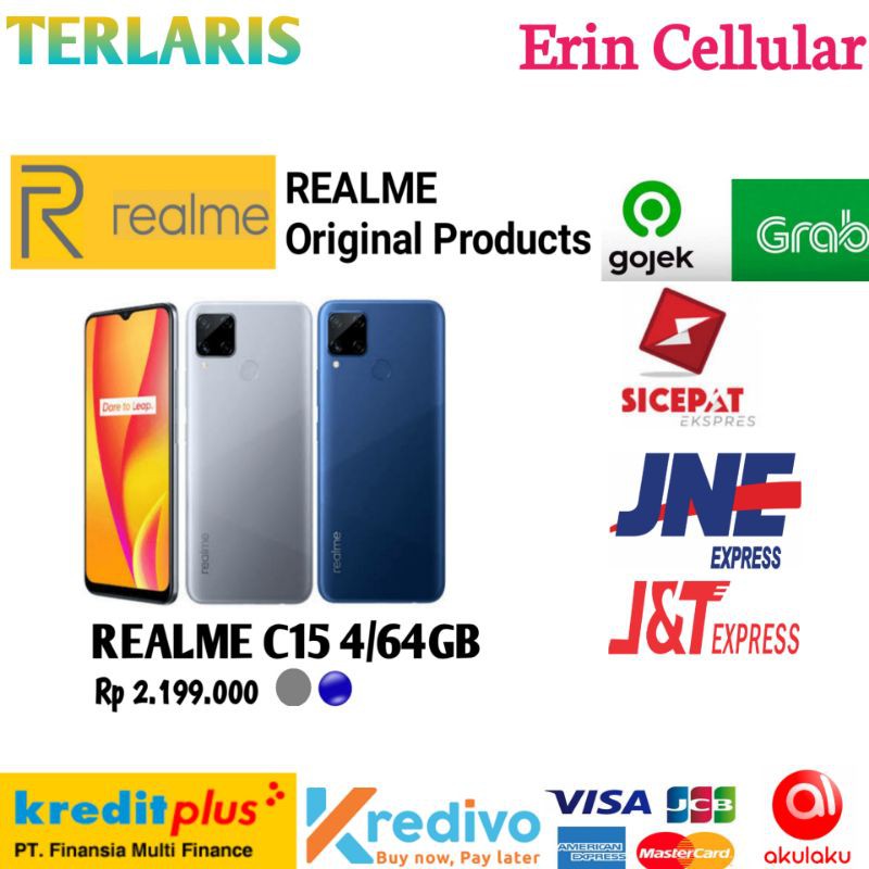 REALME C15 4/64 GB GRS RESMI 1THN (4+64GB) /4/128Gb - 6000mAh