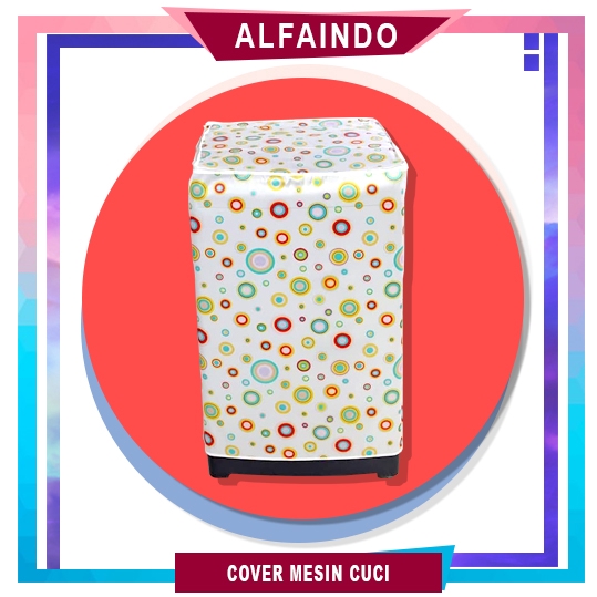 Alfaindo Cover Mesin Cuci Penutup Plastik Peva WMC001 Motif Bubbles