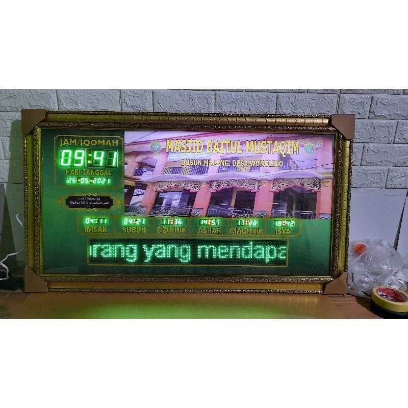 Jam Digital Masjid Warna Hijau