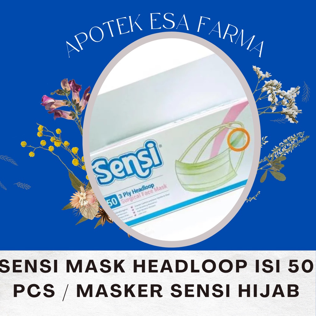 SENSI MASK HEADLOOP ISI 50 PCS / MASKER SENSI HIJAB