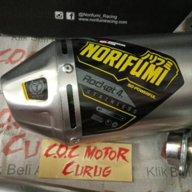 KNALPOT RACING NORIFUMI ROCKET 4 SS KLX 150 BF L S G D-TRACKER DT ORIGINAL ASLI ORI STD STAINLESS