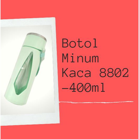 (No 8802) Botol Minum Kaca JOAIDOA 400 ML Termurah / Botol Minum Tumbler  Lucu