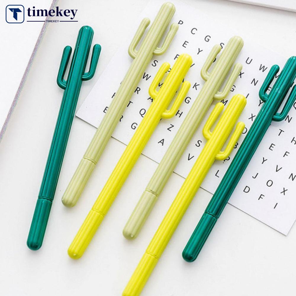 Timekey Pulpen Gel 0.5mm Bentuk Kaktus Lucu Gaya Korea Untuk Stationery Sekolah / Kantor B9K6