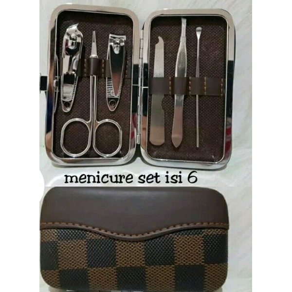 Manicure Pedicure Set Isi 6 Pcs - peralatan gunting kuku meni pedi