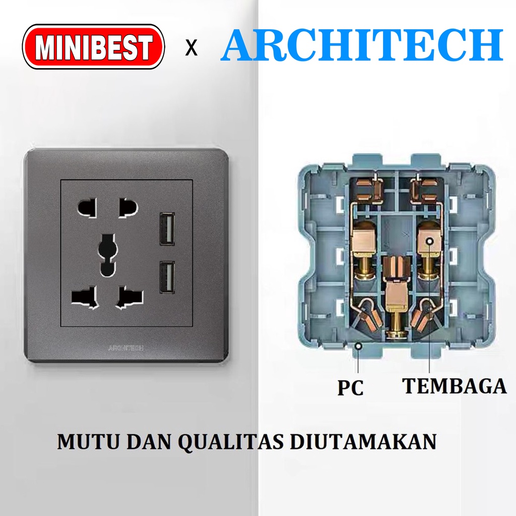 [MB] SAKLAR INFINITY GREY A63 ARCHITECH /STOP KONTAK/ SAKELAR/ CETEKAN SAKLAR RUMAH