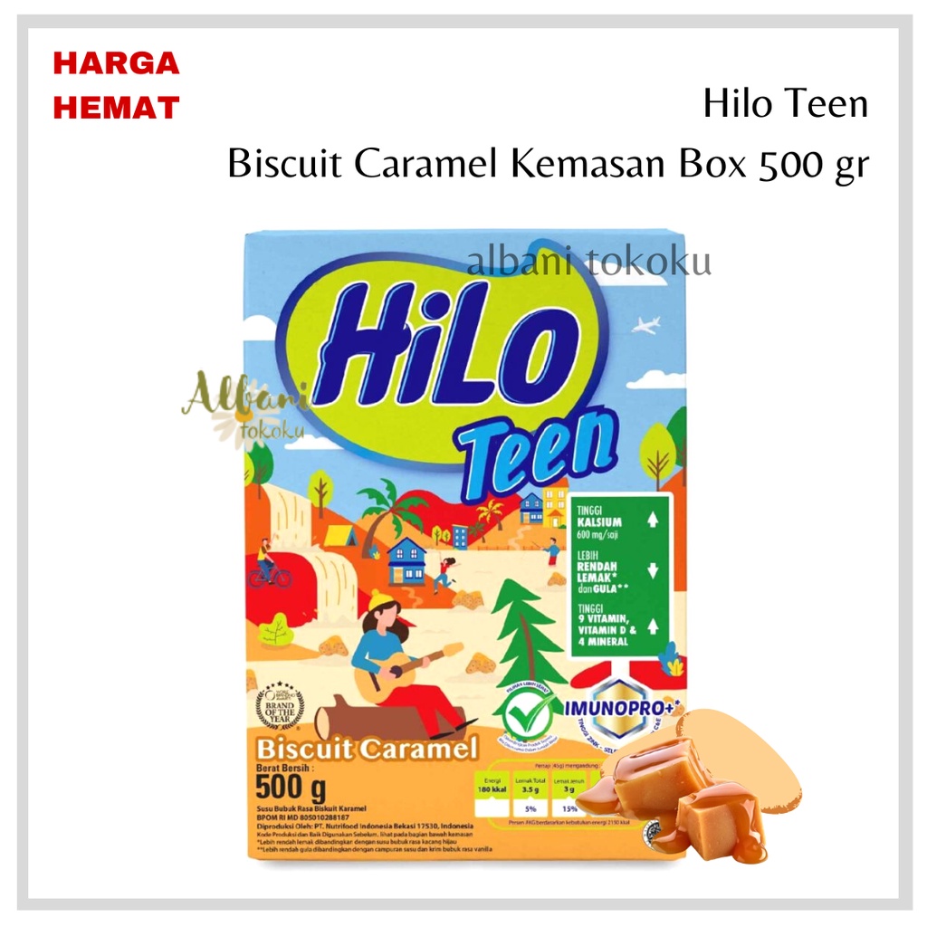 

❤️ Albani ❤️ Hilo Teen Biscuit Caramel 500 gram - Susu Pertumbuhan - Susu Tinggi Kalsium - Susu Hilo - BISA COD