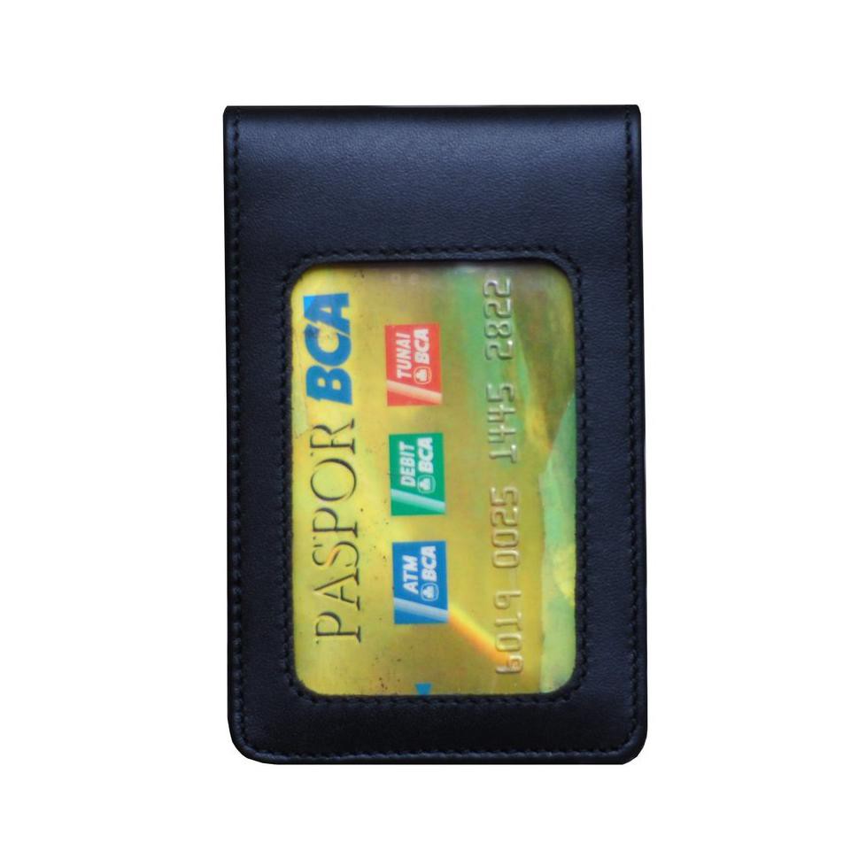 

Name Tag Id Card Holder Kulit Magnet Karyawan Pegawai Hitam