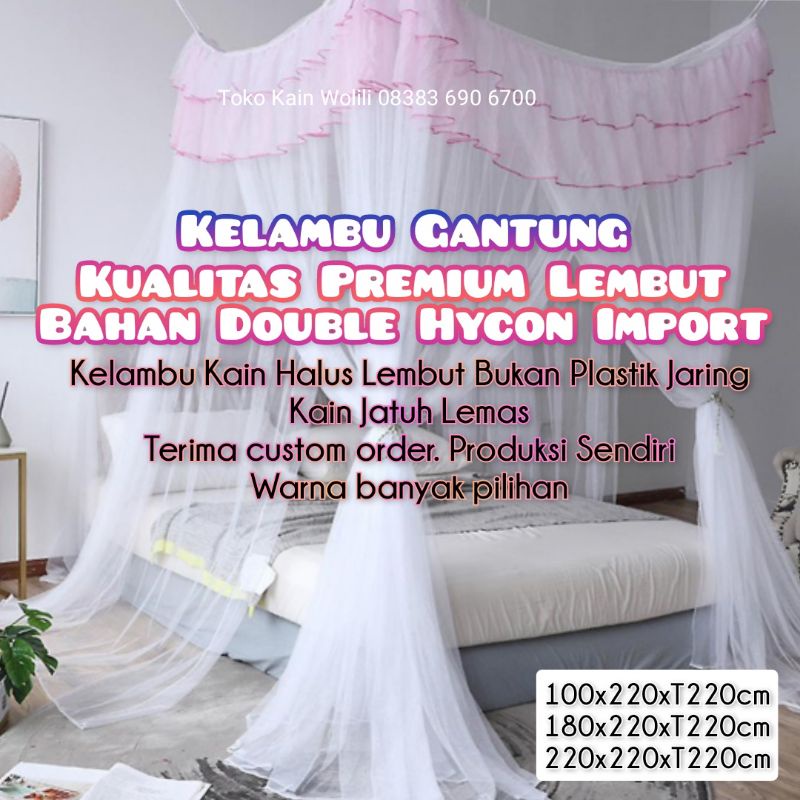 Kelambu Gantung Kain Halus Premium. Kelambu nyamuk tenda kamar tidur Cantik Warna Modern