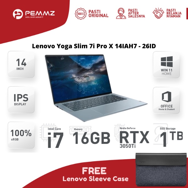 LENOVO YOGA SLIM 7i PRO X 14IAH7 - 26ID - i7-12700H - SSD 1TB - DARK TEAL