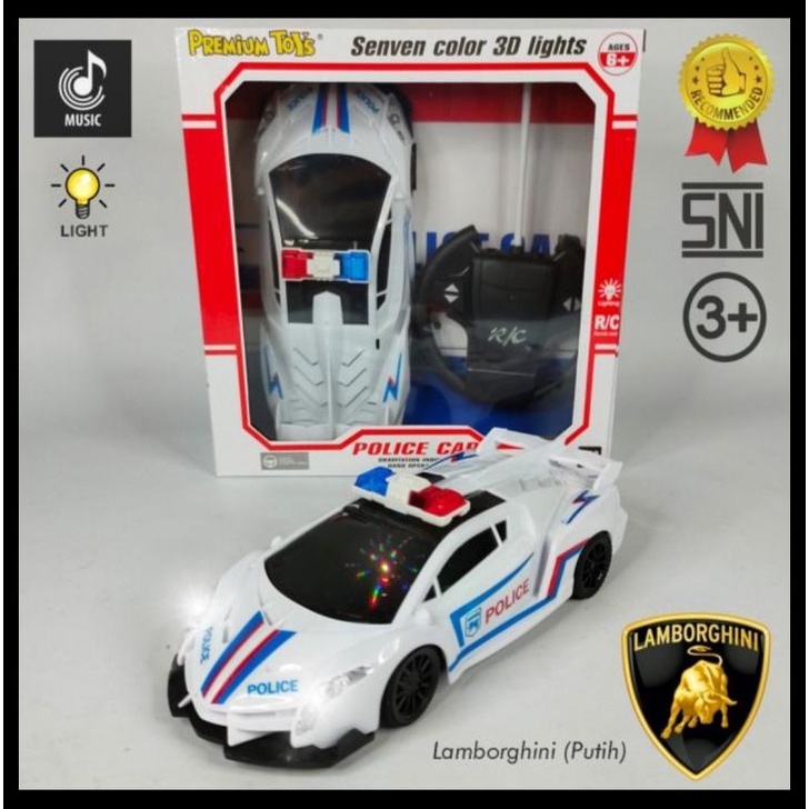 Mobil Remote Kontrol Rc - Mobilan Polisi (Ada Lampu + Bunyi Sirine) - Lambor Biru