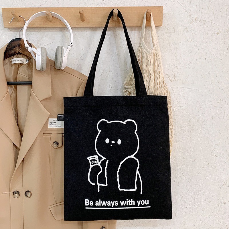 FINOM DNB - Tote Bag Wanita Kanvas Tas Samping Korea Style