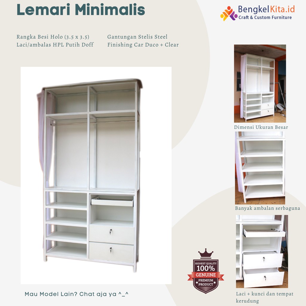 Lemari Minimalist Design IKEA | Lemari kamar | Lemari Besi | Lemari HPL | Lemari Putih