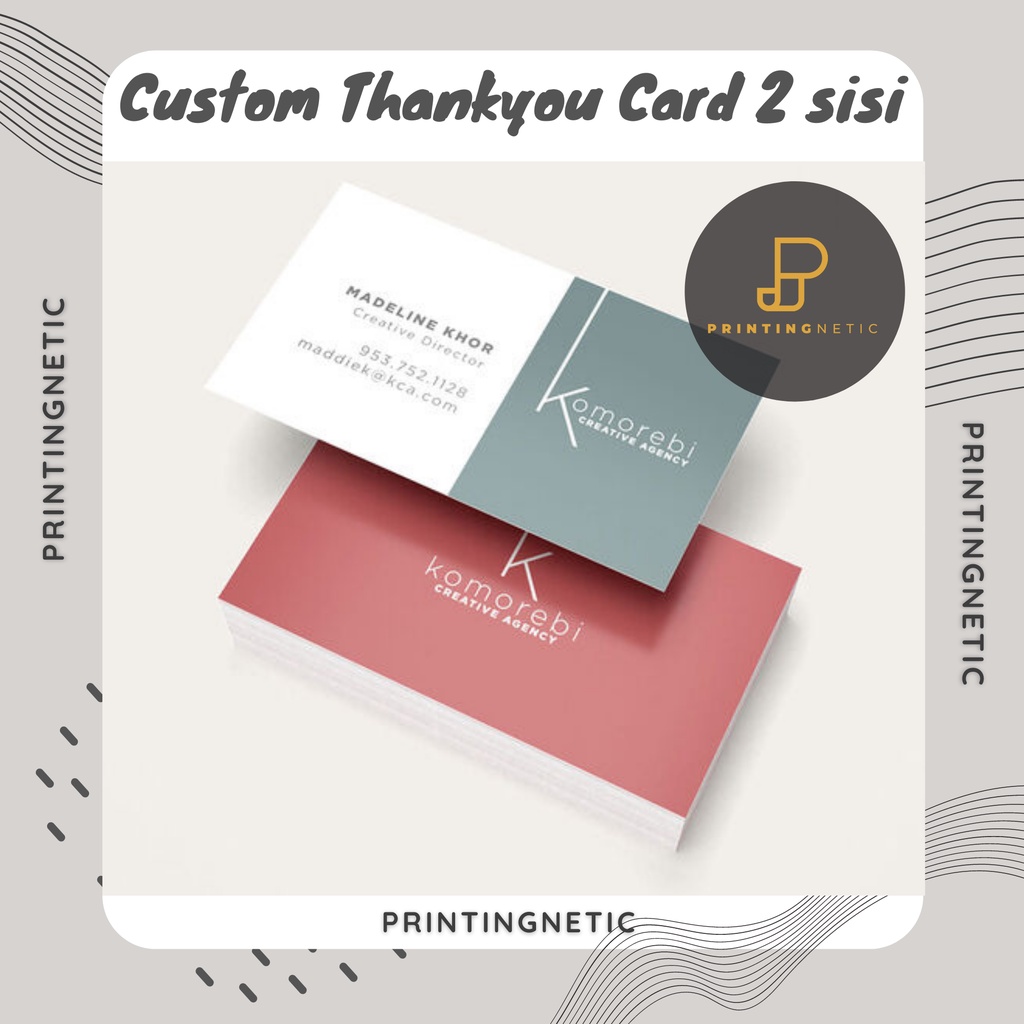 

(FREE DESIGN) Custom Thank You Card / Kartu Souvenir / Thankyou card / Kartu Ucapan Murah (2 Sisi)